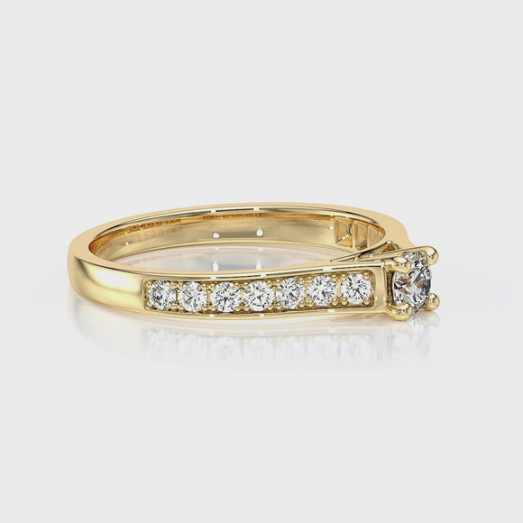 Solitaire accompagné émeraude et diamant Pluie d’étoiles - 2