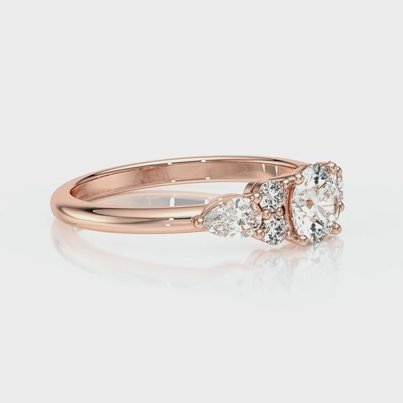 Solitaire accompagné diamant Divine Idylle - 13