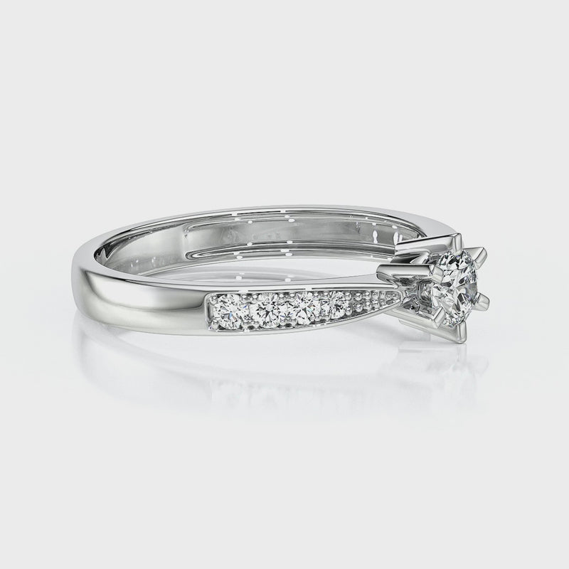 Solitaire accompagné diamant Destinée - 2