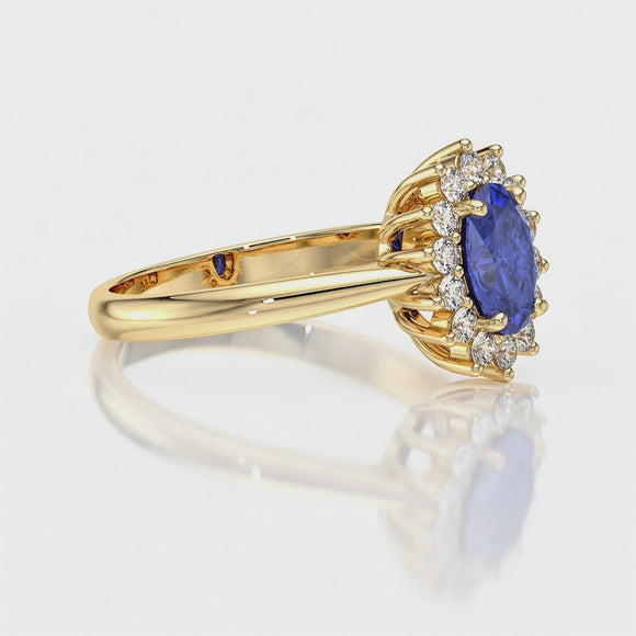 Bague entourage saphir et diamant Petite Pompadour