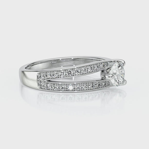 Solitaire accompagné saphir et diamant Fou de toi - 5