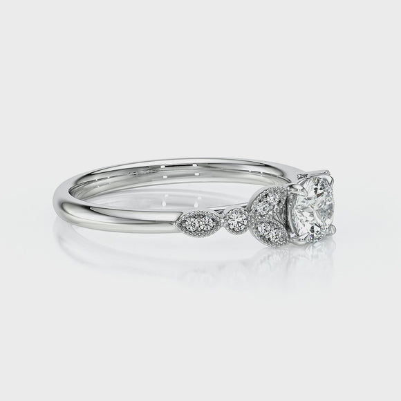 Solitaire accompagné diamant Fou de toi - 4