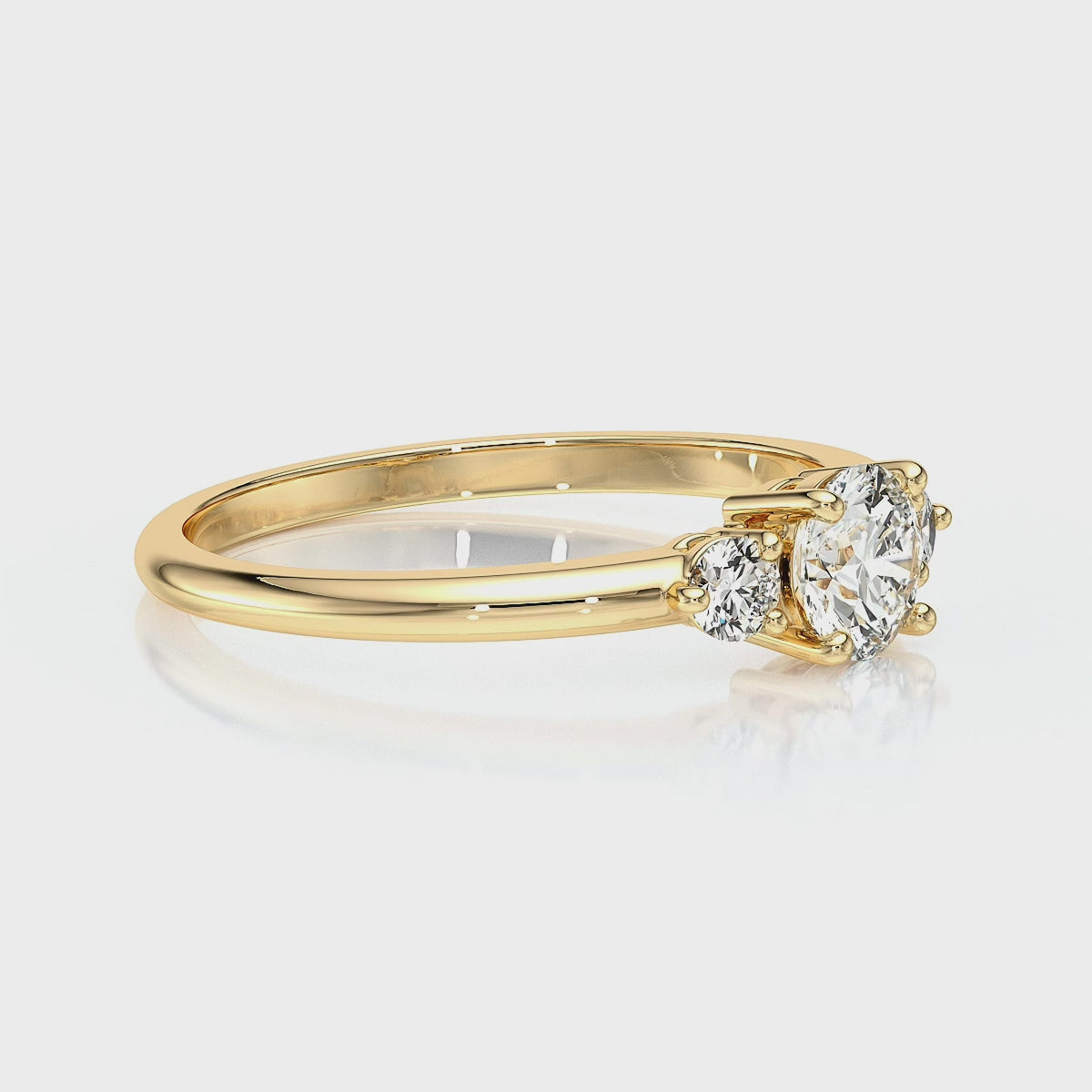 Bague trilogie diamant Coucher de Soleil - 6