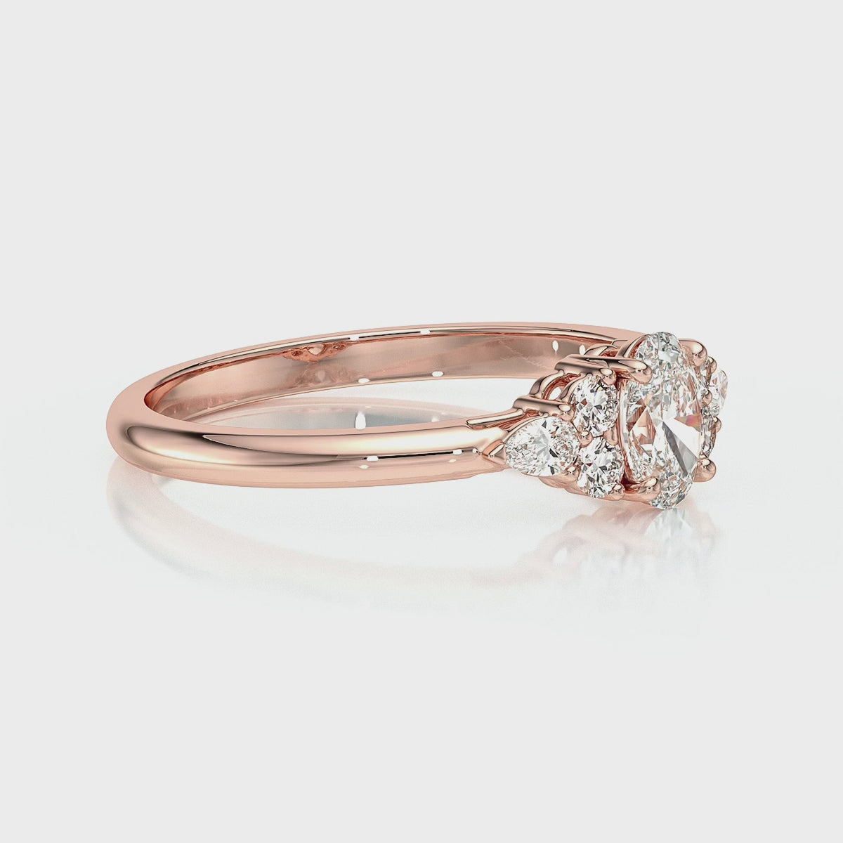 Solitaire accompagné saphir diamant Divine Idylle - 5