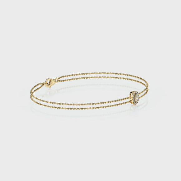 Bracelet aigue-marine entourage diamant Coup de Foudre - 4