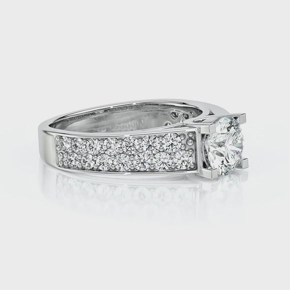 Solitaire accompagné améthyste diamant Fou de toi - 2