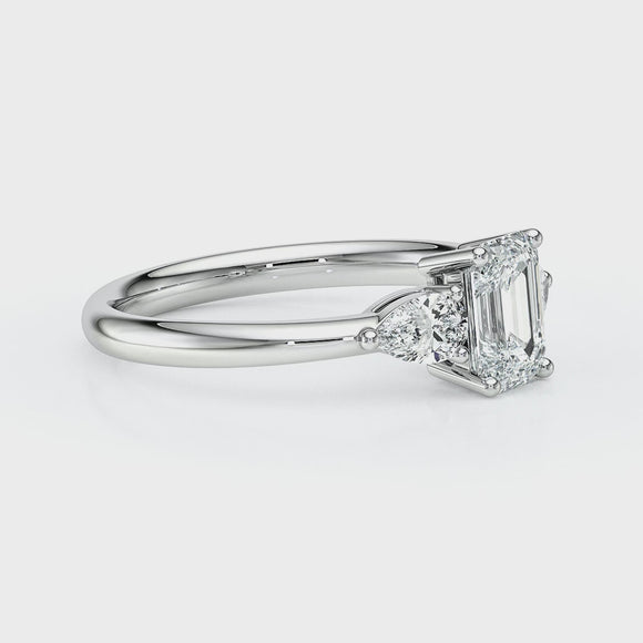 Bague trilogie diamant Coucher de Soleil - 16