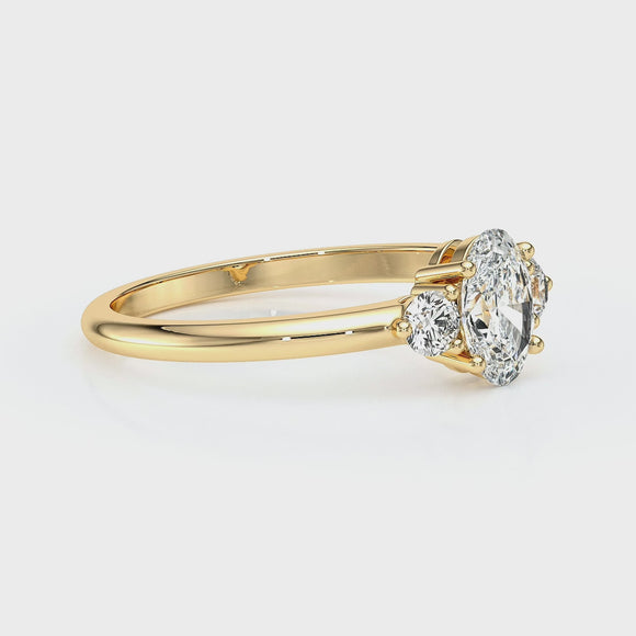 Bague trilogie diamant Coucher de Soleil - 9