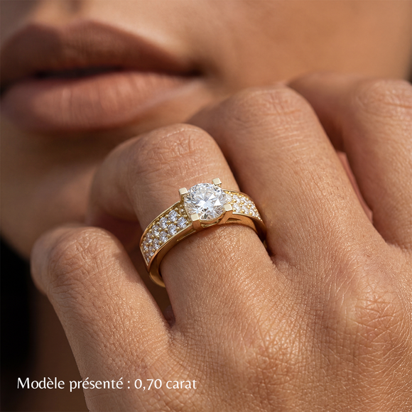 Solitaire accompagné améthyste diamant Fou de toi - 2