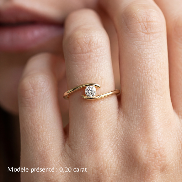 Solitaire saphir rose Etincelle d’Amour - 5