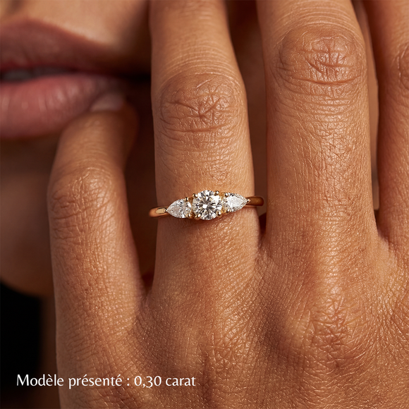 Bague trilogie rubis et diamant Coucher de Soleil - 5