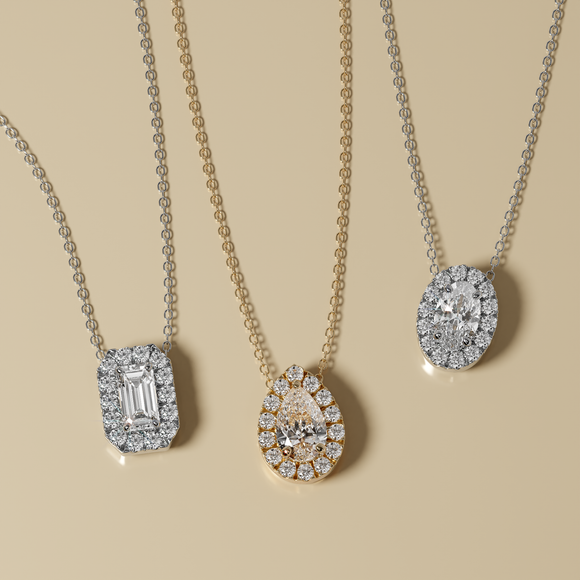 Collier saphir entourage diamant Coup de Foudre - 4