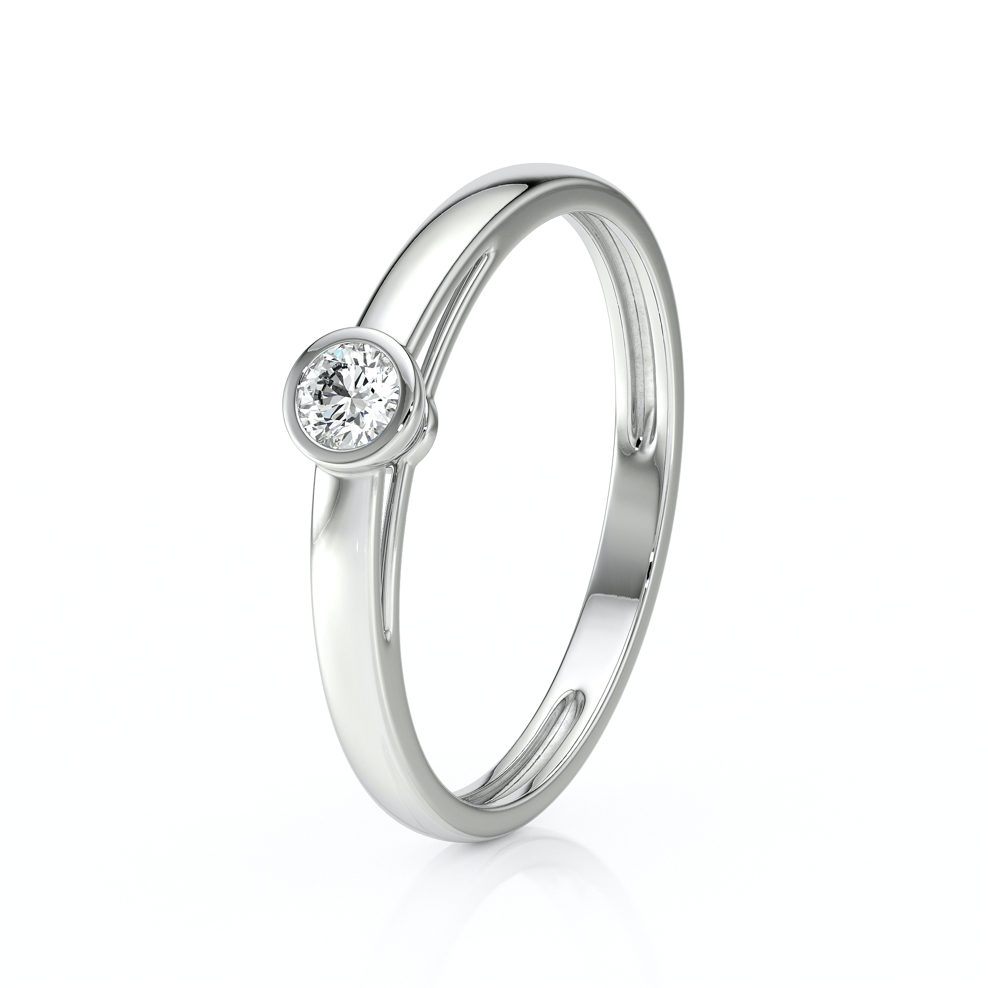 Bague en argent avec un diamant serti, idéale pour les fiançailles ou un cadeau spécial. Design élégant et moderne, mettant en valeur une pierre précieuse brillante au centre, offrant une touche de sophistication et d'élégance à toute occasion.