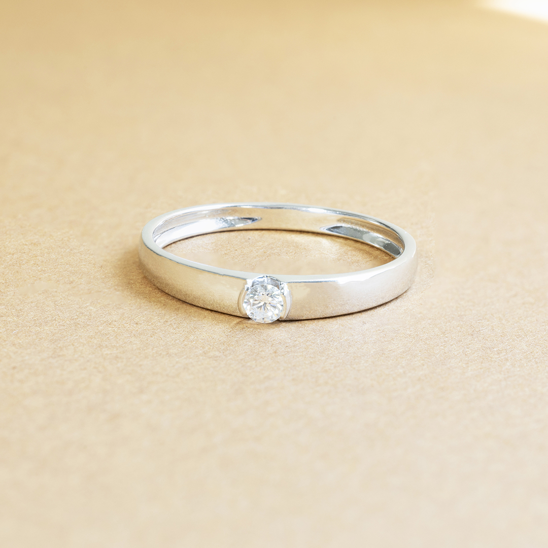 Bague diamant pas cher Solitaire diamant Or Atelier du Diamant