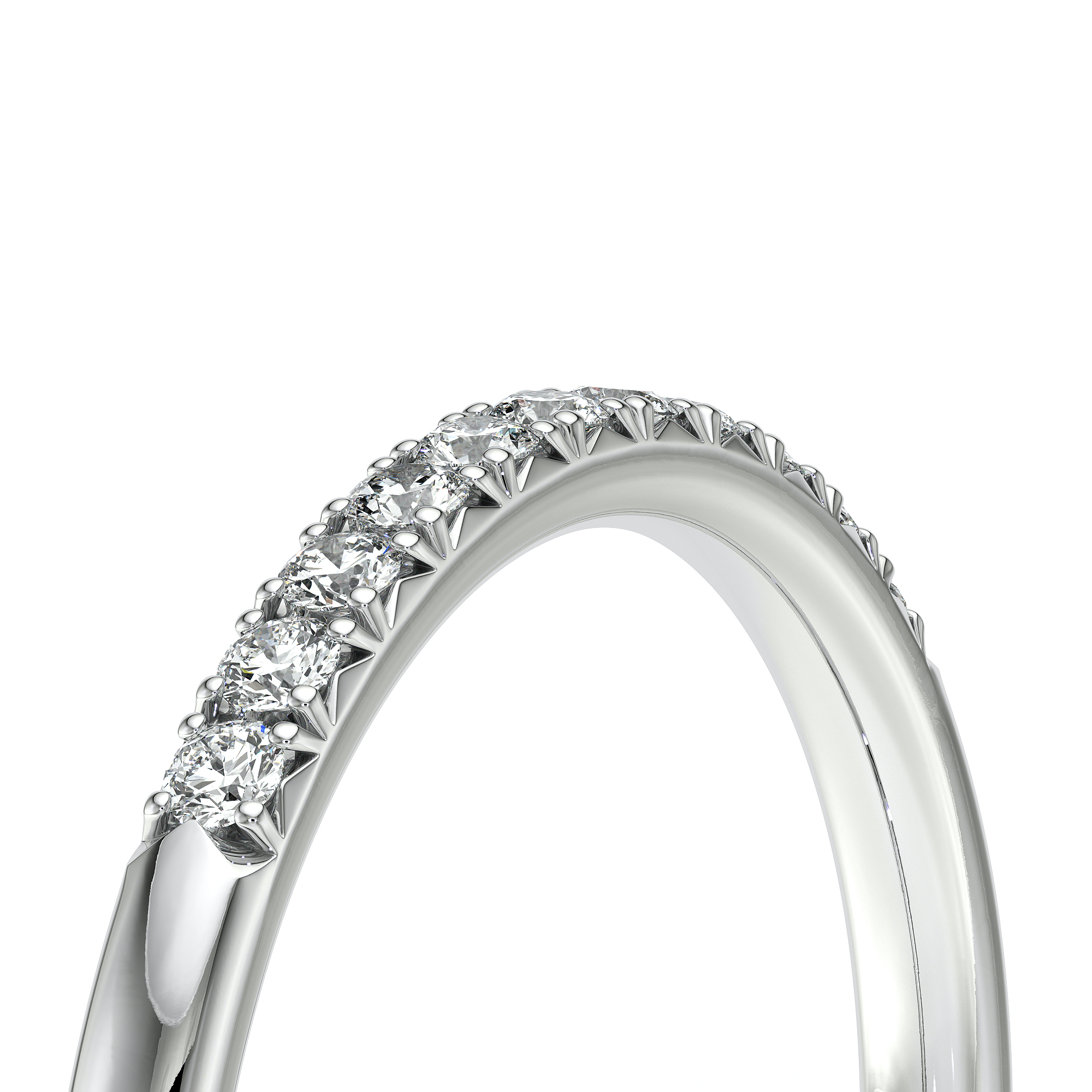Bague en diamant en or blanc, ornée de plusieurs diamants étincelants, mettant en valeur un design élégant et moderne. Cette bague est parfaite pour un engagement ou une occasion spéciale, offrant un éclat sublime grâce à ses pierres précieuses soigneusement disposées pour un maximum de brillance. Modèle de bague intemporelle avec un style sophistiqué, idéale pour les amoureux du luxe et de la haute joaillerie.