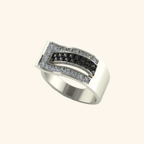 Bague ceinture - Or blanc 18 carats - Diamants Bague ceinture - Or blanc 18 carats - Diamants