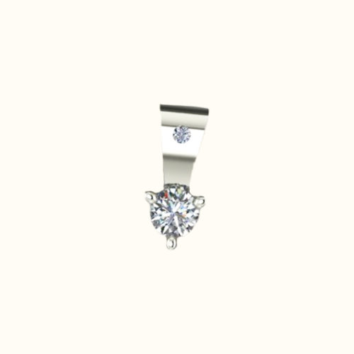 Pendentif 3 griffes - Or blanc 18 carats - Diamants Pendentif 3 griffes - Or blanc 18 carats - Diamants