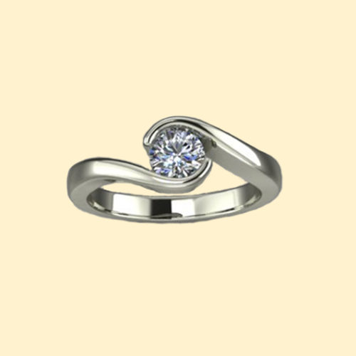 Solitaire vrille - Or blanc 18 carats - Diamant Solitaire vrille - Or blanc 18 carats - Diamant