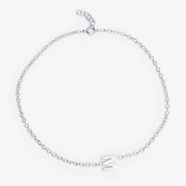 Bracelet lettre personnalisée - Or blanc 18 carats