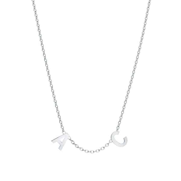 Collier lettres personnalisée - Or blanc 18 carats