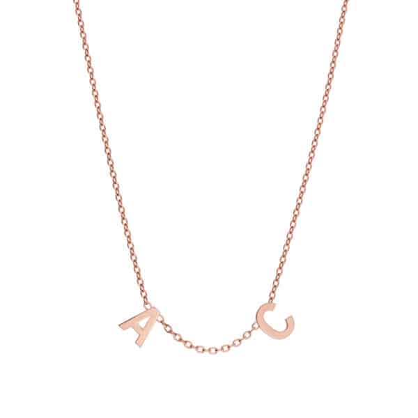 Collier lettres personnalisée - Or rose 18 carats