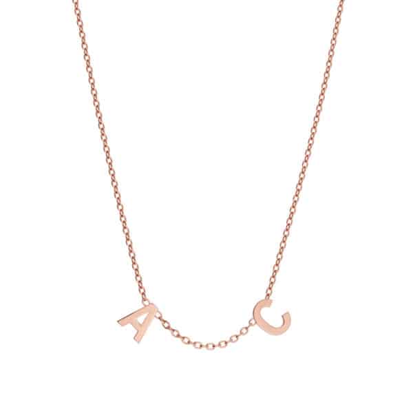 Collier lettres personnalisée - Or rose 18 carats