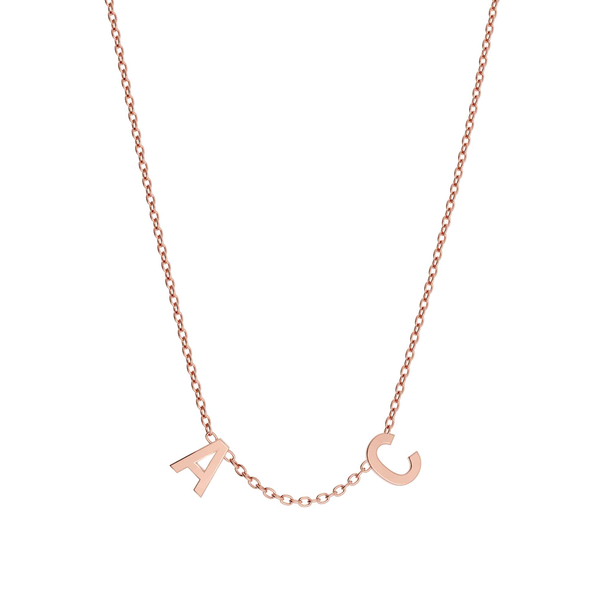 Collier lettres personnalisée - Or rose 18 carats