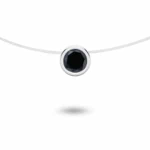 Collier-diamant-noir-clos-fil-nylon-Or-blanc