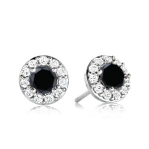 Boucles-doreilles-diamant-noir-entourage-Or-blanc