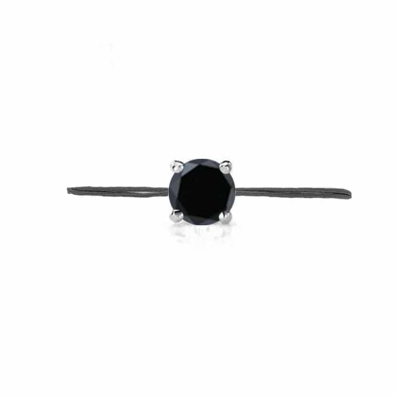 Bracelet cordon diamant noir 4 griffes
