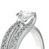 Solitaire en forme de lasso serti de diamants ajouré en or 18 carats