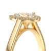 Bague de fiançailles en or jaune 18 carats forme ovale avec un diamant ovale entouré de diamants ronds
