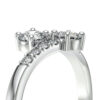 Bague toi et moi accompagnée de diamants ronds de pavage montés sur or blanc 18 carats