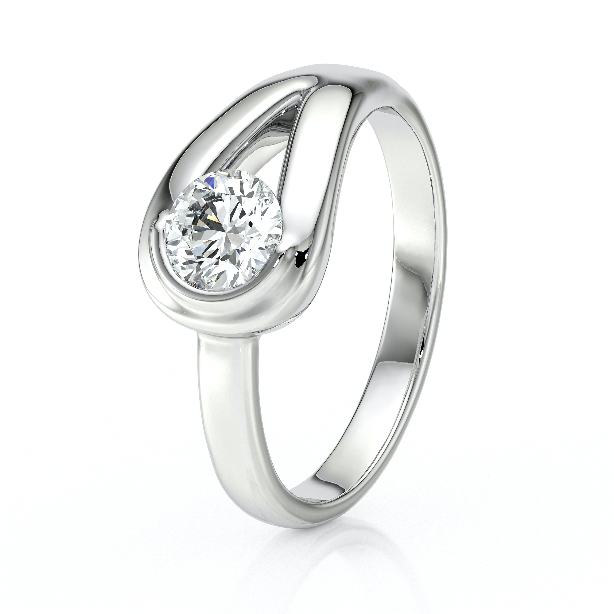 Bague en argent avec un design élégant et moderne, ornée d'un diamant rond scintillant, idéale pour une demande en mariage ou une occasion spéciale. Cette bague en argent sterling met en valeur le diamant grâce à son sertissage délicat, symbolisant l'amour et l'engagement. Parfaite pour les amoureux du luxe et du style contemporain.