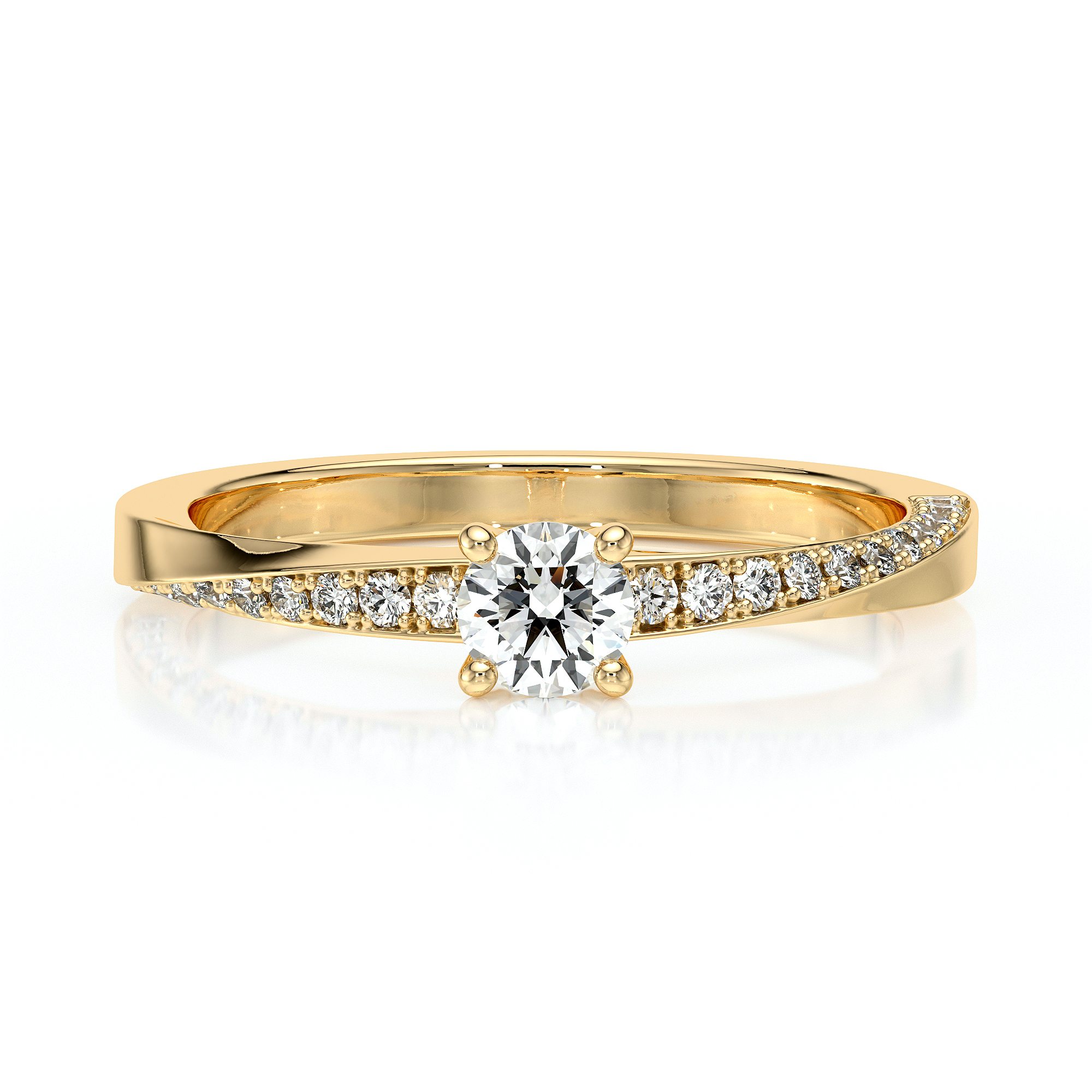 Solitaire accompagné diamant Pluie d'étoiles - 6 – Image 3