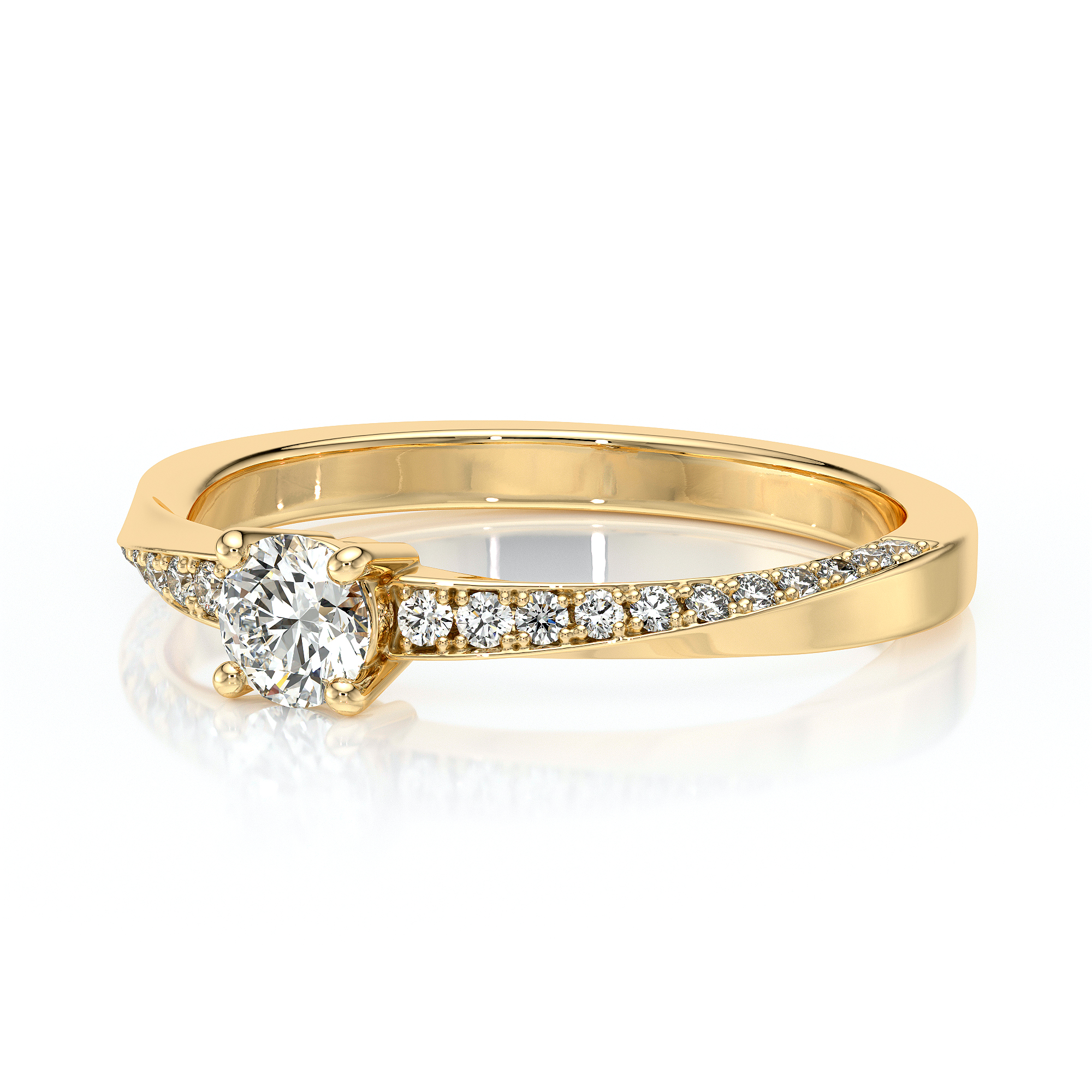 Solitaire accompagné diamant Pluie d'étoiles - 6 – Image 5