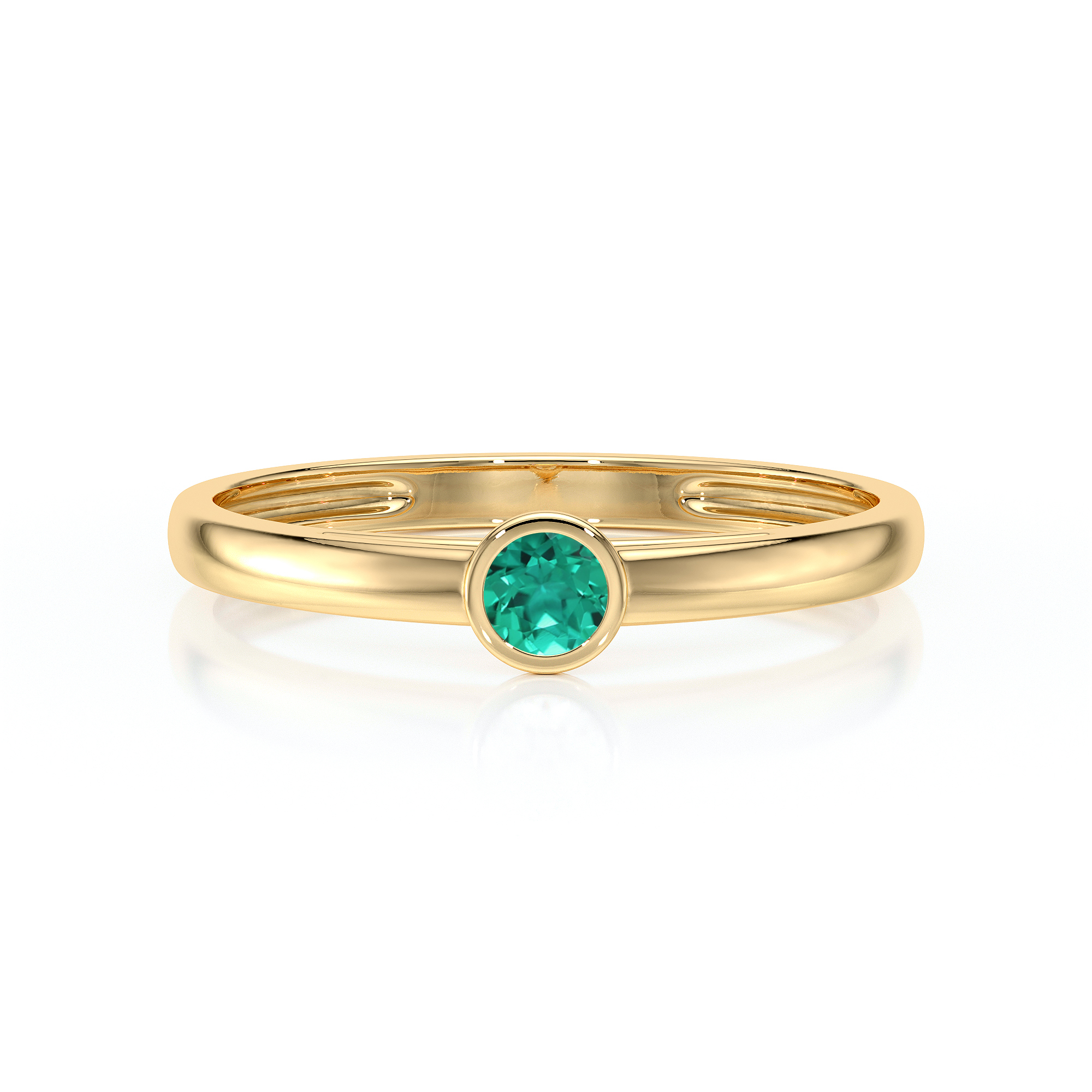 Bague en or jaune avec une pierre turquoise ronde centrale, design minimaliste et élégant, idéale pour un usage quotidien ou comme bijou de fête. Parfaite pour les amateurs de joaillerie, cette bague allie modernité et sophistication, incarne le luxe et le style intemporel.