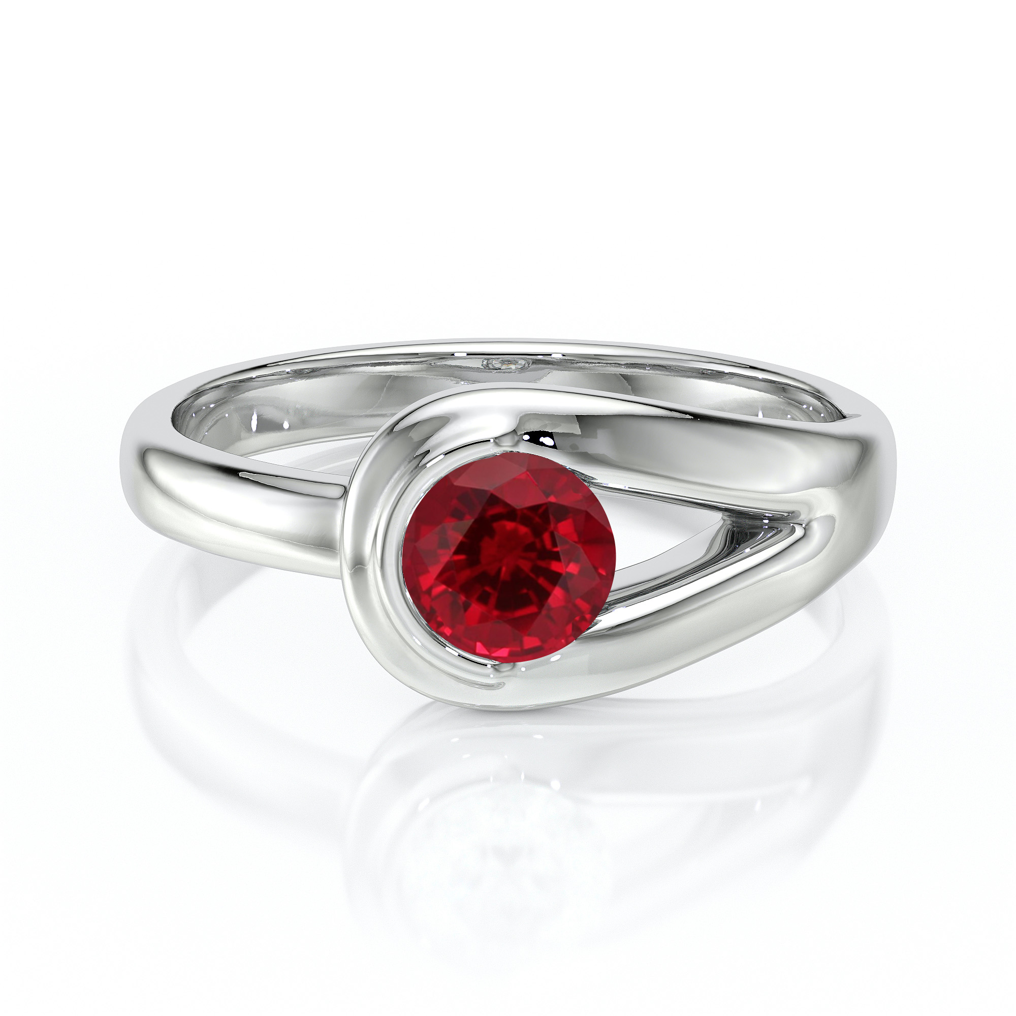 Bague en argent avec un design élégant et moderne, ornée d'un magnifique diamant rouge au centre, idéale pour les fiançailles ou les occasions spéciales. Cette bague allie sophistication et éclat, parfaite pour ceux qui recherchent une pièce unique qui fait ressortir leur style.