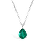 Pendentif solitaire émeraude poire or 18 carats