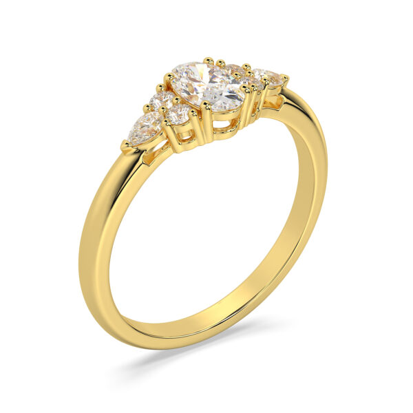 Solitaire diamant épaulé or 18 carats