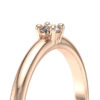 Solitaire 4 griffes avec un diamant rond serti sur une monture à corps rond en or 18 carats