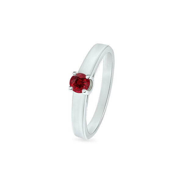 Solitaire 4 griffes rubis or 18 carats
