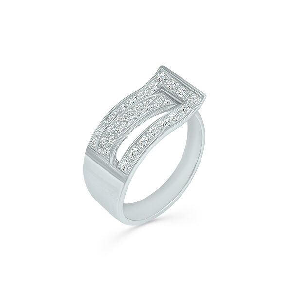 Bague pavage diamant or blanc