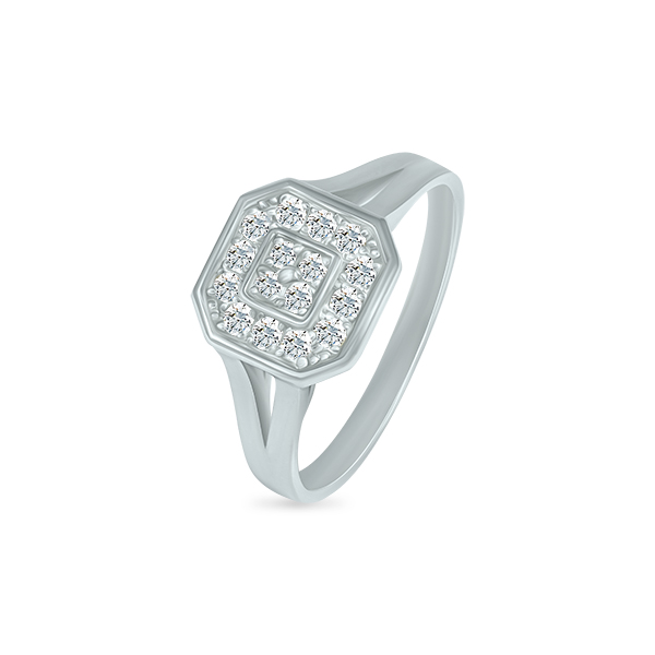 Bague diamant pavage or blanc 18 carats