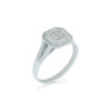 Bague diamant pavage or blanc 18 carats