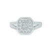 Bague diamant pavage or blanc 18 carats