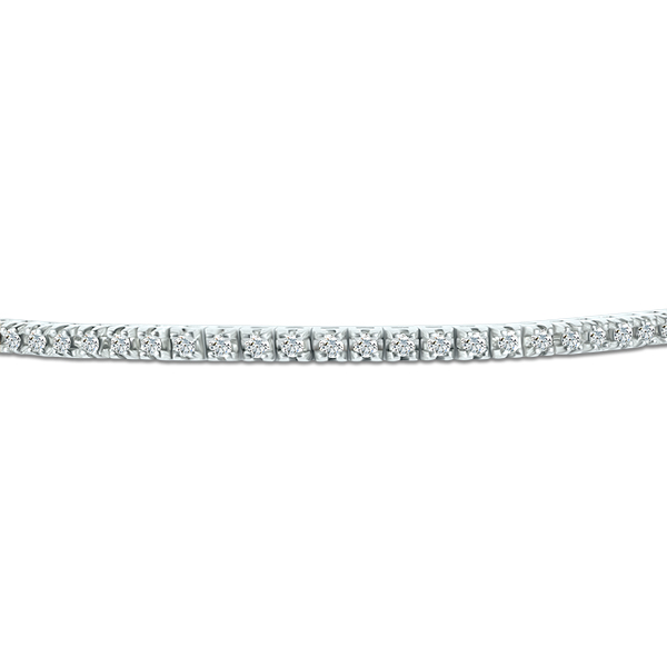 Bracelet en diamant incrusté de pierres précieuses, style tennis, en or blanc avec des éclats brillants, parfait pour des occasions spéciales, ajoutant une touche d'élégance à n'importe quelle tenue - modèle haut de gamme + diamant.