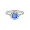 Bague entourage saphir diamant