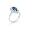 Bague entourage saphir marquise diamants