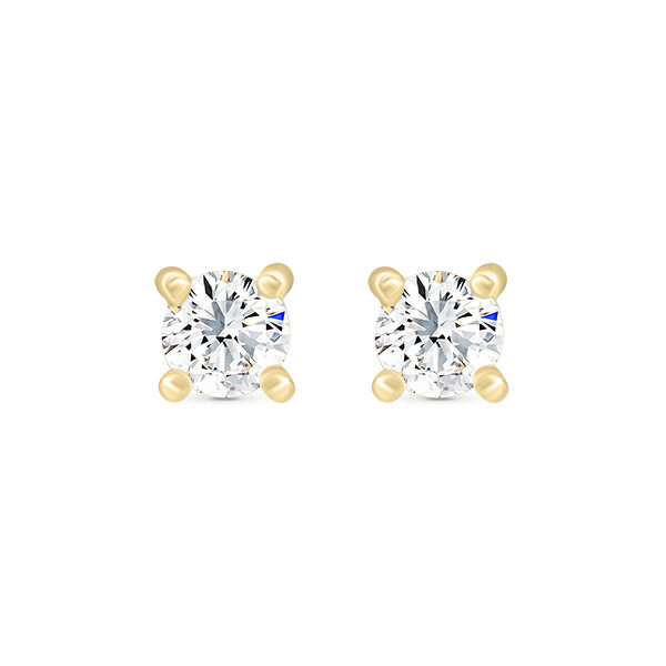 Boucles d'oreilles en or avec diamants ronds scintillants, modèle élégant, parfait pour une utilisation quotidienne ou une occasion spéciale, ajoutant une touche de brillance à toute tenue.